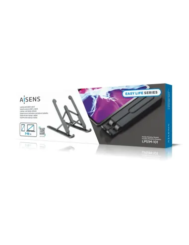 AISENS Soporte De Sobremesa Ajustable Para Portatil   Tablet, Gris Oscuro