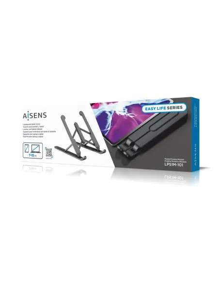 AISENS Soporte De Sobremesa Ajustable Para Portatil   Tablet, Gris Oscuro