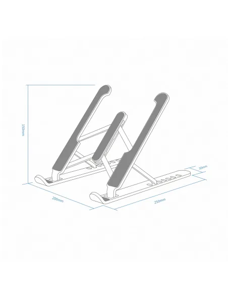 AISENS Soporte De Sobremesa Ajustable Para Portatil   Tablet, Gris Oscuro
