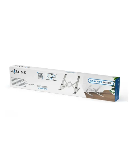 AISENS Soporte de Sobremesa Ajustable para Portatil   Tablet, Plata