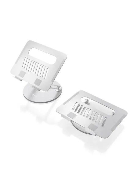 AISENS Soporte de Sobremesa XL Giratorio Ajustable para Portátil   Tablet 10-17, Plata