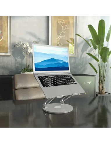 AISENS Soporte de Sobremesa XL Giratorio Ajustable para Portátil   Tablet 10-17, Plata