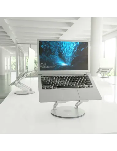 AISENS Soporte de Sobremesa XL Giratorio Ajustable para Portátil   Tablet 10-17, Plata