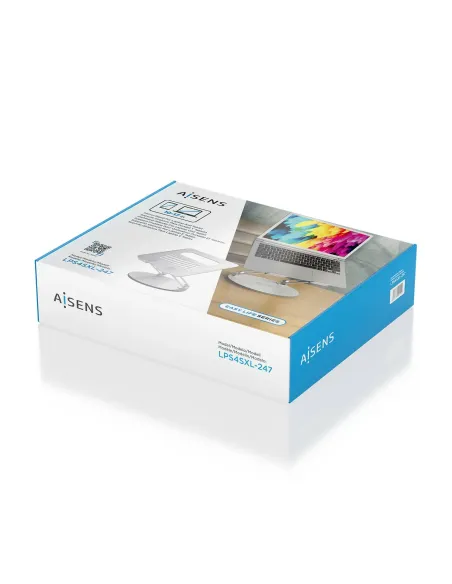 AISENS Soporte de Sobremesa XL Giratorio Ajustable para Portátil   Tablet 10-17, Plata