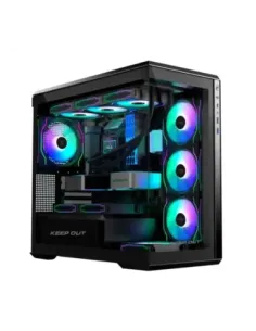 Caja ordenador gaming keep out xc - 905 pro+ matx argb cristal templado negro