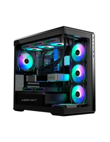 Caja ordenador gaming keep out xc - 905 pro+ matx argb cristal templado negro