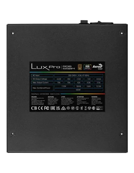 Aerocool LUXPRORGB750M unidad de fuente de alimentación 750 W 20+4 pin ATX ATX Negro