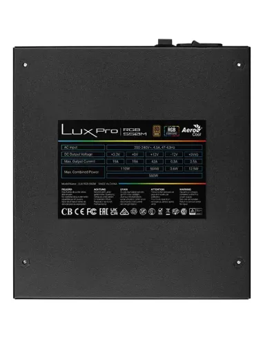 Aerocool LUXPRORGB550M unidad de fuente de alimentación 550 W 20+4 pin ATX ATX Negro