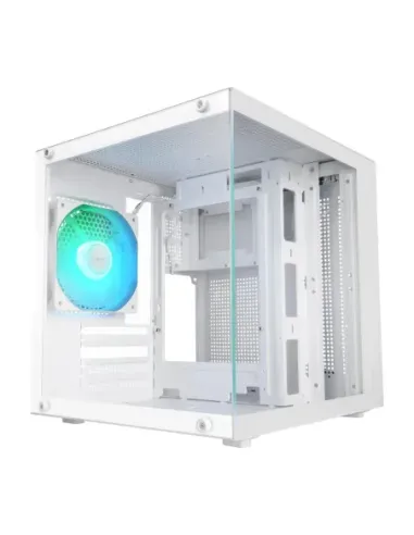 Caja ordenador mars gaming mc - cubew matx argb cristal templado blanca
