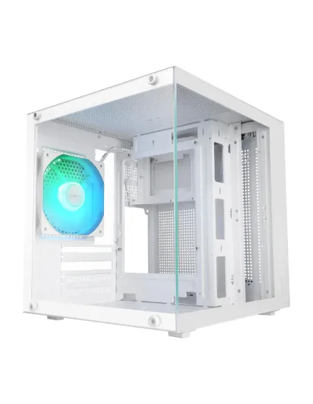 Caja ordenador mars gaming mc - cubew matx argb cristal templado blanca