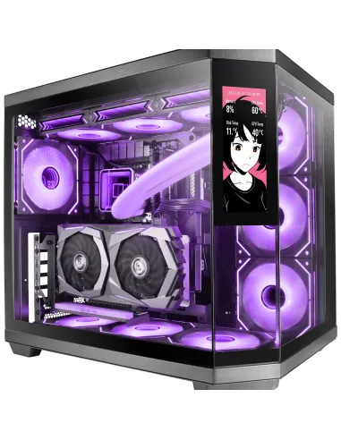 Mars Gaming MC3TCORELCD carcasa de ordenador Midi Tower Negro
