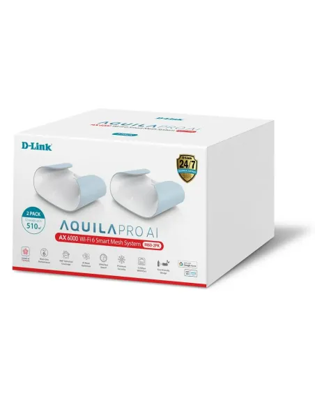 D-Link M60-2 sistema Wi-Fi Mesh (Wi-Fi en malla) Doble banda (2,4 GHz   5 GHz) Wi-Fi 6 (802.11ax) Blanco 4 Interno