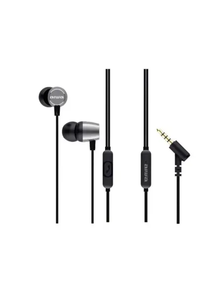 Auricular aiwa estm - 30sl jack 3.5mm negro - plata