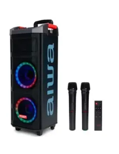 Altavoz trolley aiwa kbtus - 710 90w rms con karaoke 2 micros inalambricos