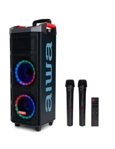 Altavoz trolley aiwa kbtus - 710 90w rms con karaoke 2 micros inalambricos