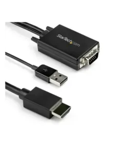 Cable vga - usb tipo a a hdmi startech 2m -  macho - macho -  negro