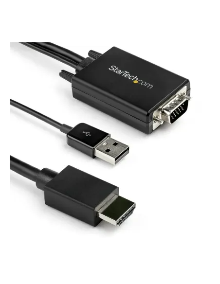 Cable vga - usb tipo a a hdmi startech 2m -  macho - macho -  negro