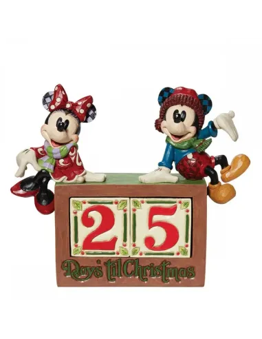 Figura enesco disney mickey & minnie calendario de navidad