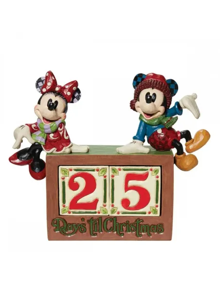 Figura enesco disney mickey & minnie calendario de navidad