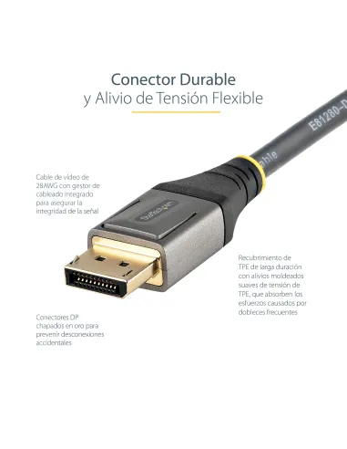 StarTech.com Cable de 3m DisplayPort 1.4 Certificado VESA - 8K de 60Hz HDR10 - Vídeo Ultra HD 4K de 120Hz - Cable DP 1.4 - para