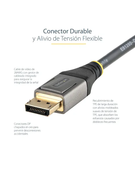 StarTech.com Cable de 3m DisplayPort 1.4 Certificado VESA - 8K de 60Hz HDR10 - Vídeo Ultra HD 4K de 120Hz - Cable DP 1.4 - para