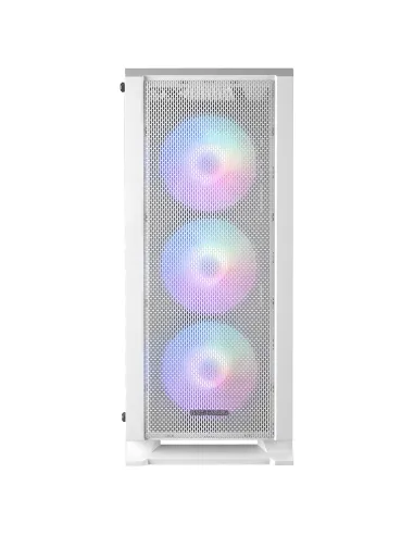 Mars Gaming MC-C, Caja PC ATX, Panel Frontal Metal-Mesh, Cristal Templado, 3 Ventiladores Frontales FRGB 120mm, Blanco
