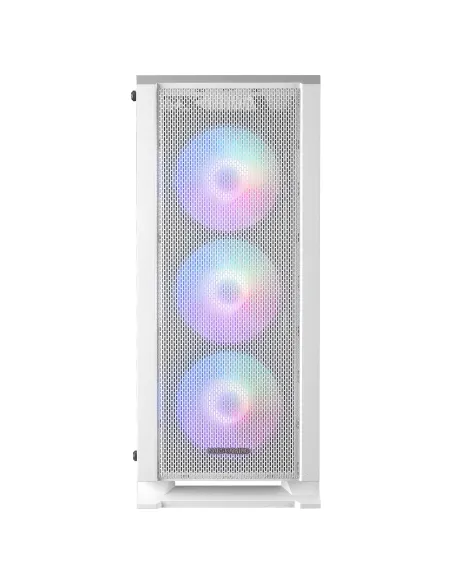 Mars Gaming MC-C, Caja PC ATX, Panel Frontal Metal-Mesh, Cristal Templado, 3 Ventiladores Frontales FRGB 120mm, Blanco