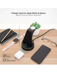 TooQ Base de Carga para Apple Watch y iPhone, Negro 2