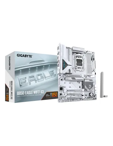GIGABYTE B850 EAGLE WIFI7 ICE Placa base - Procesadores AMD Ryzen serie 9000, VRM digital de 8+2+2 fases, hasta 8200 MHz DDR5