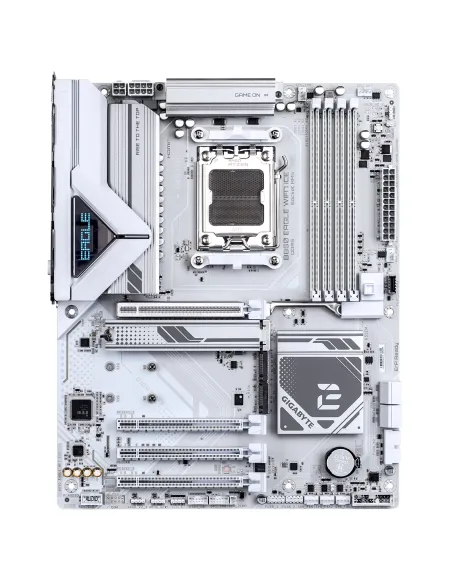 GIGABYTE B850 EAGLE WIFI7 ICE Placa base - Procesadores AMD Ryzen serie 9000, VRM digital de 8+2+2 fases, hasta 8200 MHz DDR5