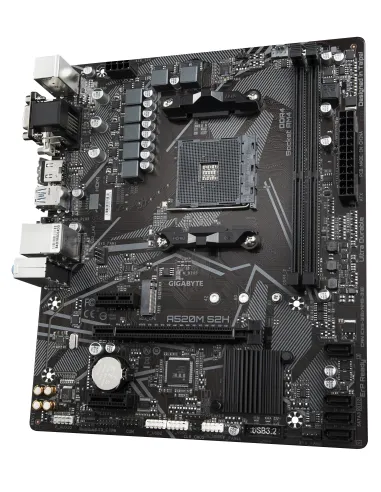 GIGABYTE Placa base A520M S2H - Soporta CPUs AMD Ryzen serie 5000 AM4, VRM digital puro de 4+3 fases, hasta 5100MHz DDR4 (OC),