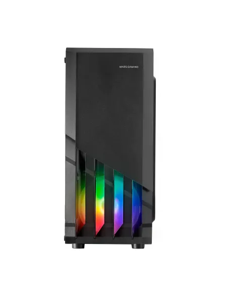 Mars Gaming MC-X2, Caja PC Gaming ATX, Frontal Acero FRGB, 2 Ventiladores 12cm FRGB, Ventana Lateral Completa, Negro