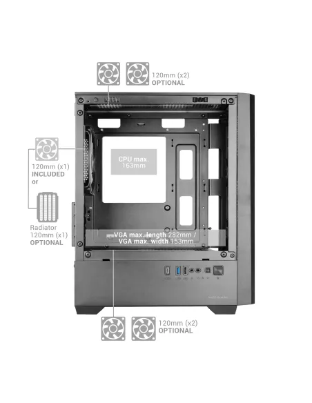 Mars Gaming MCVECTORW carcasa de ordenador Mini Tower Blanco