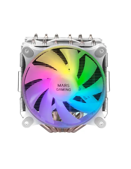 Mars Gaming Disipador CPU, Doble Torre Refrigeración, 6 Heatpipes HCT, TDP 300 W, 2 Ventiladores ARGB PWM 12 cm, MCPUXTW, Color