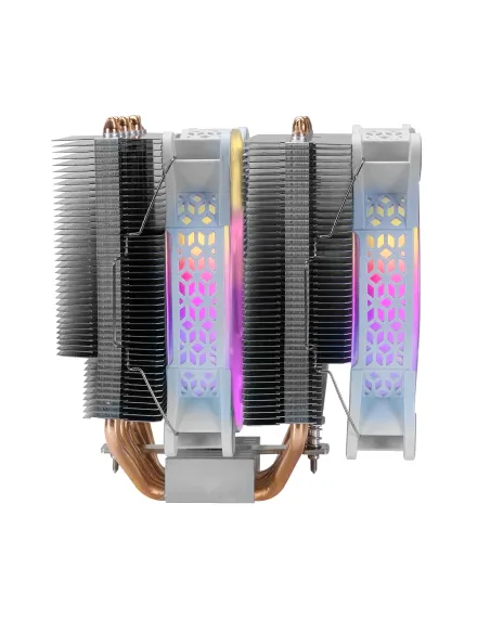 Mars Gaming Disipador CPU, Doble Torre Refrigeración, 6 Heatpipes HCT, TDP 300 W, 2 Ventiladores ARGB PWM 12 cm, MCPUXTW, Color