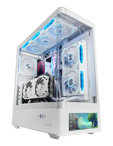 Mars Gaming MCLCDPROW carcasa de ordenador Midi Tower Blanco