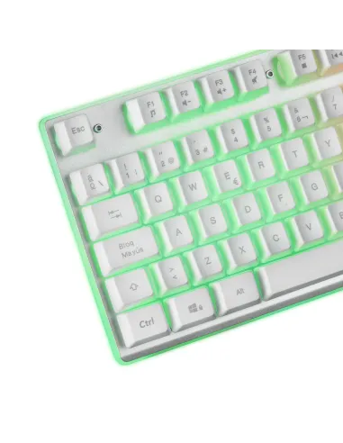 Mars Gaming MCPXWFR, Combo Teclado H-Mech FRGB, Ratón Ultraligero 10000DPI y Alfombrilla XXL, Blanco, Idioma Francés