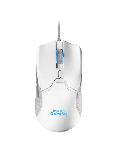 Mars Gaming MCPXWFR, Combo Teclado H-Mech FRGB, Ratón Ultraligero 10000DPI y Alfombrilla XXL, Blanco, Idioma Francés