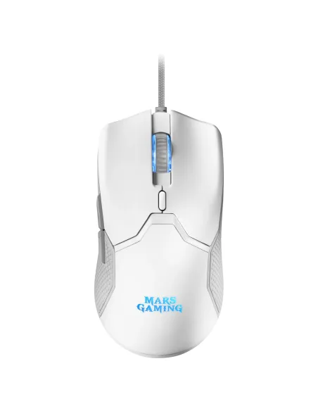 Mars Gaming MCPXWFR, Combo Teclado H-Mech FRGB, Ratón Ultraligero 10000DPI y Alfombrilla XXL, Blanco, Idioma Francés