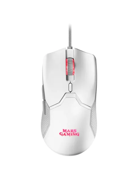 Mars Gaming MCPXWFR, Combo Teclado H-Mech FRGB, Ratón Ultraligero 10000DPI y Alfombrilla XXL, Blanco, Idioma Francés