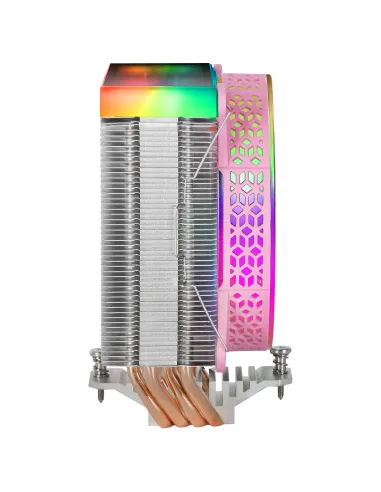 Mars Gaming MCPU-VR Rosa, Disipador CPU, Doble Espejo Infinito ARGB, 4 Heatpipes HCT, TDP 180W, Ventilador Ultra-silencioso PWM