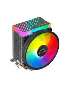 Mars Gaming MCPU33, Disipador CPU Dual FRGB, 3 Heatpipes HCT, TDP 140W, Ventilador Ultra-silencioso PWM 11 cm, Color Negro
