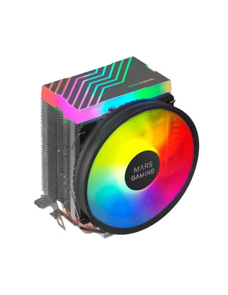 Mars Gaming MCPU33, Disipador CPU Dual FRGB, 3 Heatpipes HCT, TDP 140W, Ventilador Ultra-silencioso PWM 11 cm, Color Negro