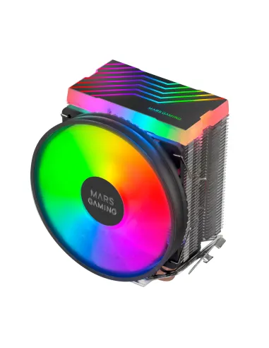 Mars Gaming MCPU33, Disipador CPU Dual FRGB, 3 Heatpipes HCT, TDP 140W, Ventilador Ultra-silencioso PWM 11 cm, Color Negro