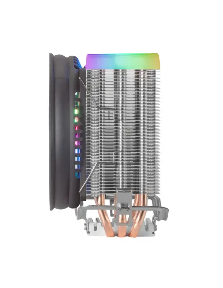 Mars Gaming MCPU33, Disipador CPU Dual FRGB, 3 Heatpipes HCT, TDP 140W, Ventilador Ultra-silencioso PWM 11 cm, Color Negro