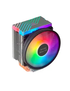Mars Gaming Disipador CPU Dual ARGB, 4 Heatpipes HCT, TDP 160 W, Ventilador Ultra-silencioso PWM 11 cm, MCPU44