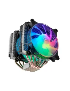 Mars Gaming Disipador CPU, Doble Torre Refrigeración, 6 Heatpipes HCT, TDP 300 W, 2 Ventiladores ARGB PWM 12 cm, MCPUXT, Color 2
