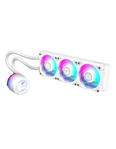 GIGABYTE AORUS WATERFORCE X II 360 ICE Refrigerador de CPU líquido AIO - 3x ventiladores ARGB de 120 mm, pantalla LCD a todo