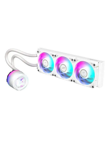 GIGABYTE AORUS WATERFORCE X II 360 ICE Refrigerador de CPU líquido AIO - 3x ventiladores ARGB de 120 mm, pantalla LCD a todo