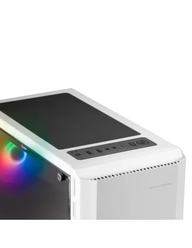 Mars Gaming MC-X2, Caja PC Gaming ATX, Frontal Acero FRGB, 2 Ventiladores 12cm FRGB, Ventana Lateral Completa, Blanco